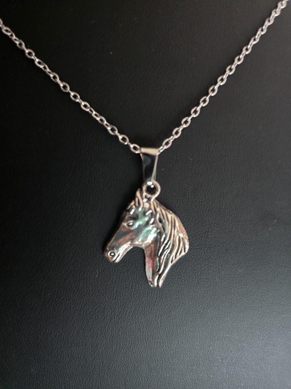 Sterling Silver Horse Head Pendant Necklace - Women's Jewelry